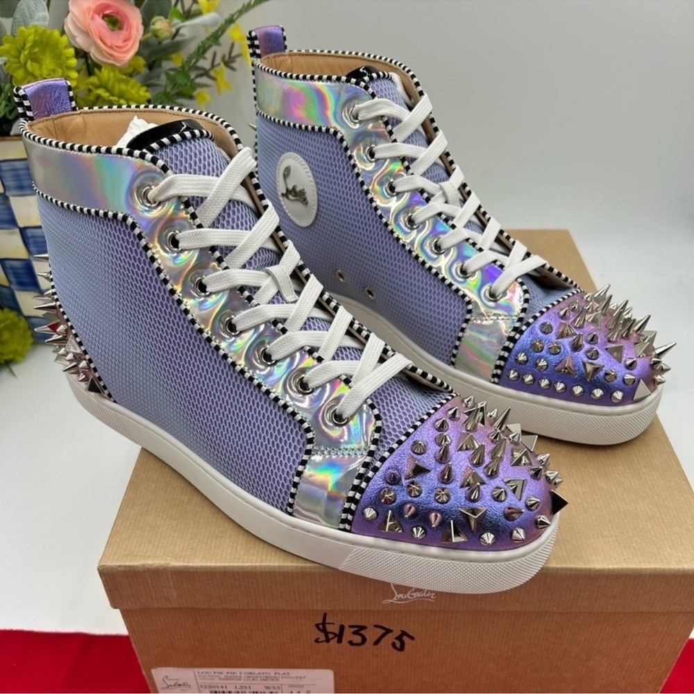 Men’s Christian Louboutin Lou PikPik Orlato flat high top sneakers size 44.5